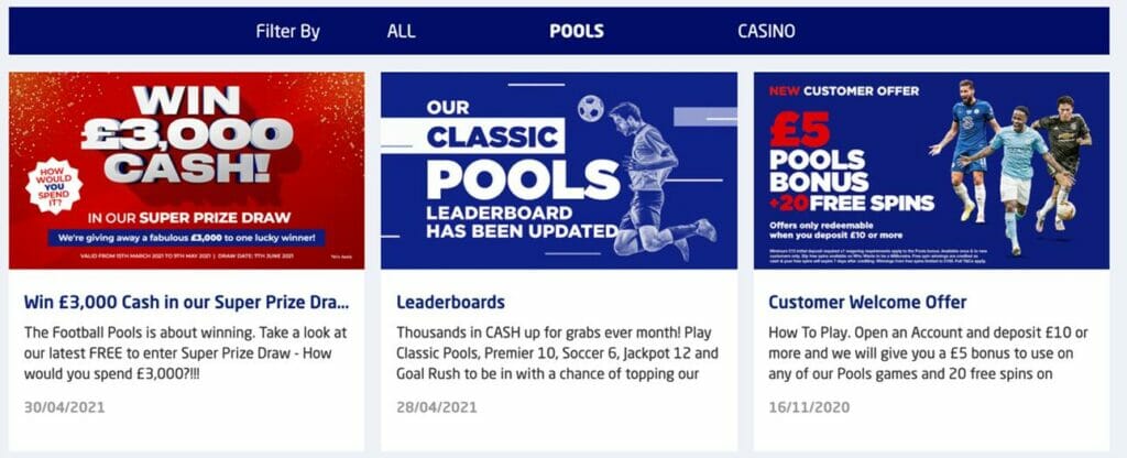 The Football Pools sportsbook promotions