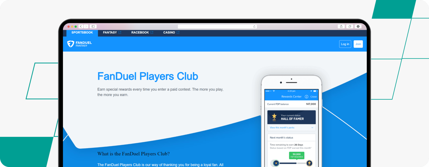 fanduel players club info desktop screenshot